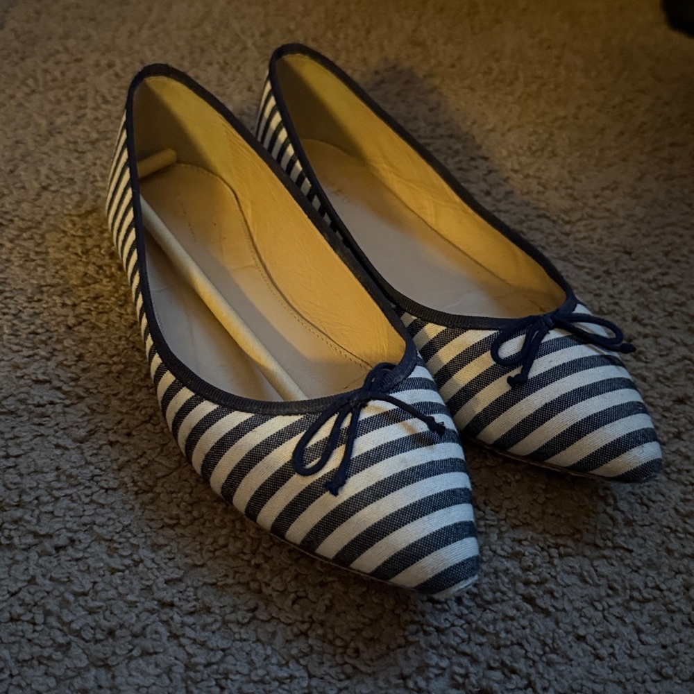 J. Crew Gemma Fabric Striped Flats (includes original box)